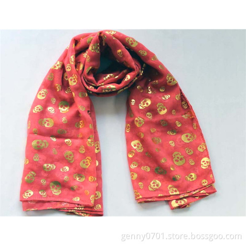 Skull scarf with foil printed